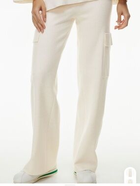 Babaton Knitted Wide Leg High Rise Pant Size M Heather Birch